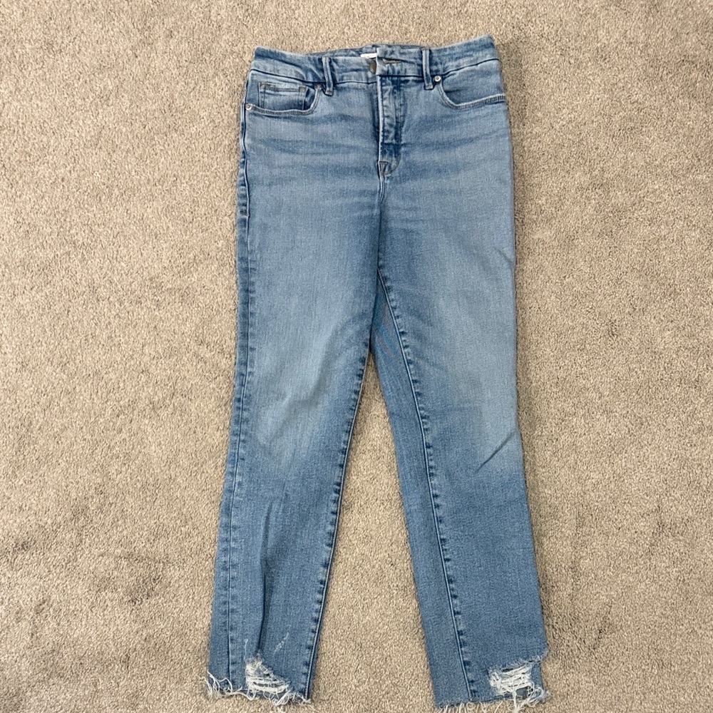 Good American Light Blue Ankle Jeans